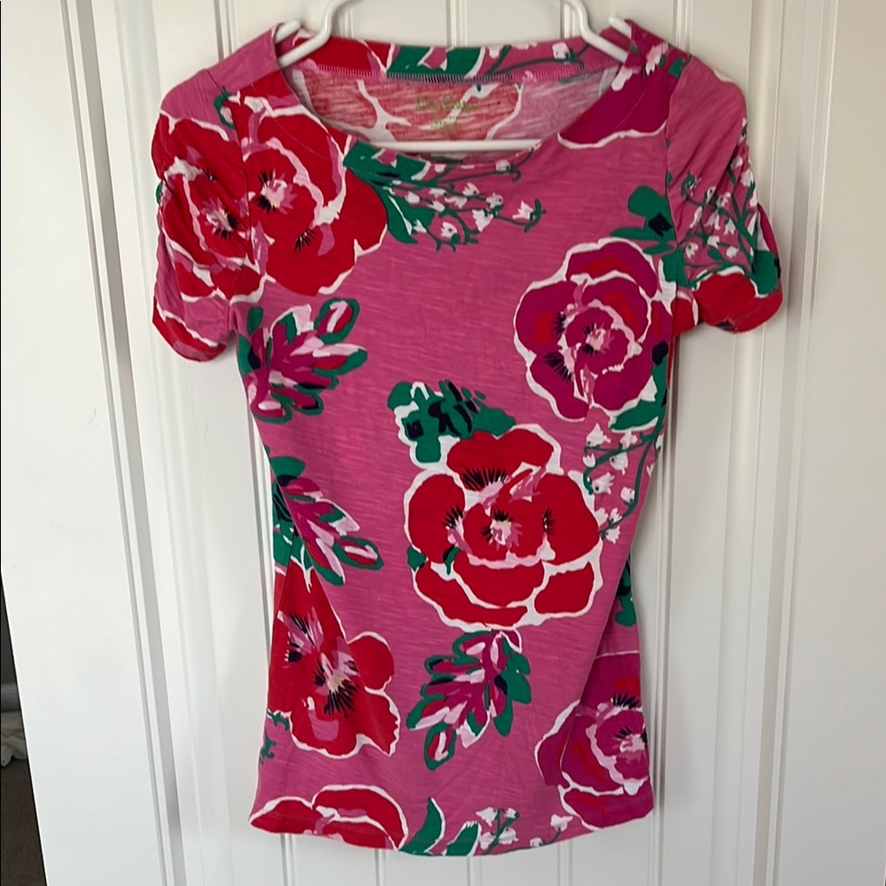 Lilly Pulitzer Pink Floral Short Sleeve Tee